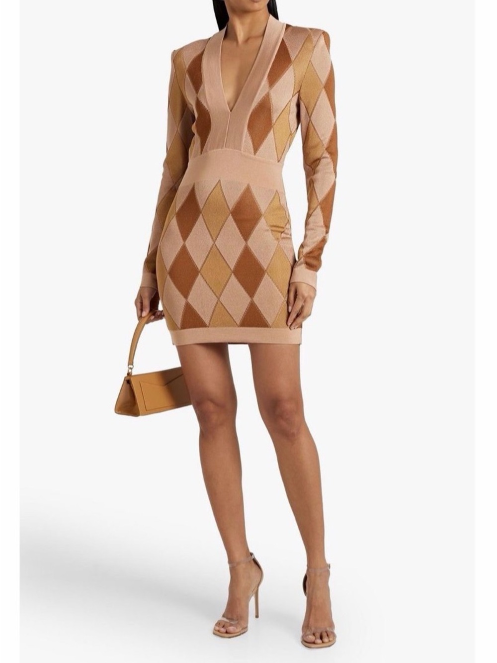 BALMAIN Diamond-Pattern Mini Dress - Picture 6 of 7
